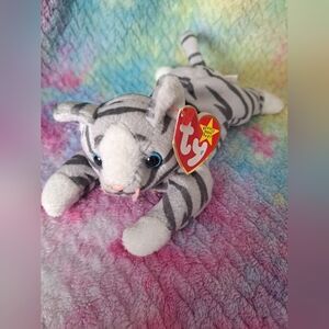 Ty Beanie Babies Prance The Gray Striped Cat, Vintage, With Tags. Error.